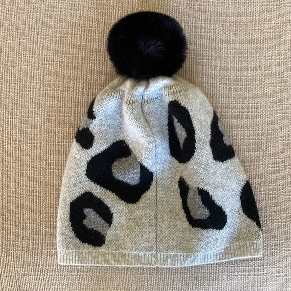 Brodie CASHMERE Beanie Leopard Camouflage Grey Black Winter Snow Hat Camo - Picture 5 of 5